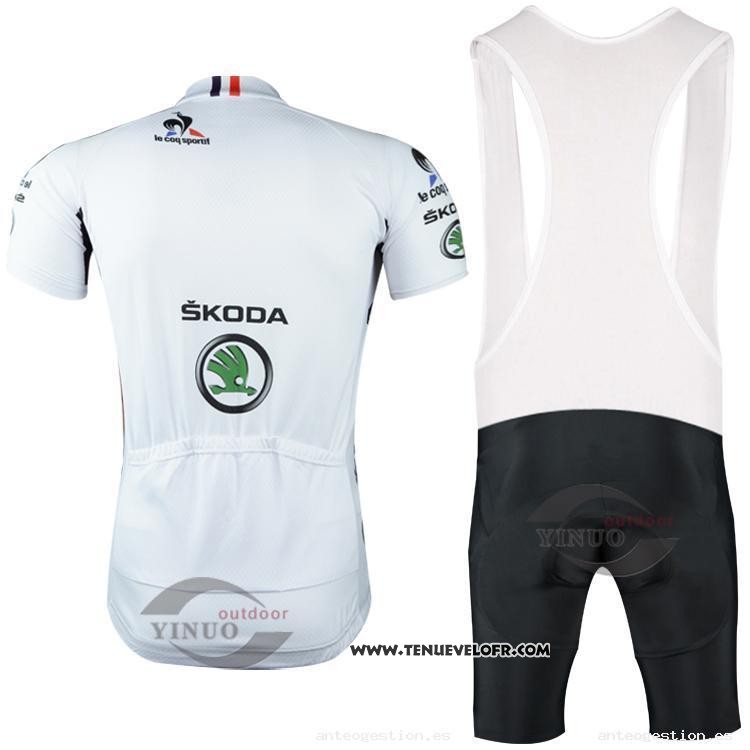 2015 Maillot Ciclismo Tour DE France Blanc Manches Courtes et Cuissard